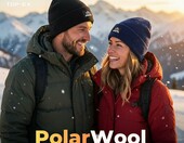 TOP-EX PolarWool czapka zimowa XL-XXL – wełna merino, szara dwuwarstwowa – zdjęcie 2