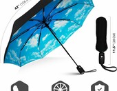 Parasol automatyczny Repel Umbrella wiatroszczelny, kompaktowy, niebiesko-czarny – zdjęcie 4
