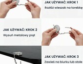 Wieszak na torebkę kwmobile stołowy, składany, motyw sowa, zestaw 2 szt. – zdjęcie 3