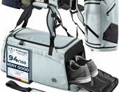 Torba sportowa BeMaxx 40 l z funkcją plecaka, kieszeń na buty, szałwiowa – zdjęcie 1