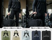Torba sportowa BeMaxx 40 l z funkcją plecaka, kieszeń na buty, szałwiowa – zdjęcie 3