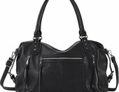 Torba damska TANTOMI na ramię i crossbody, czarna, wiele kieszeni – zdjęcie 1