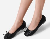 DREAM PAIRS damskie baleriny płaskie z kokardką – eleganckie baletki – zdjęcie 2
