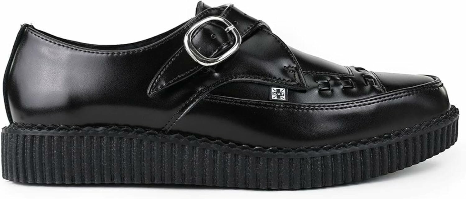T.U.K. skórzane creepersy unisex – buty na platformie gotyckie