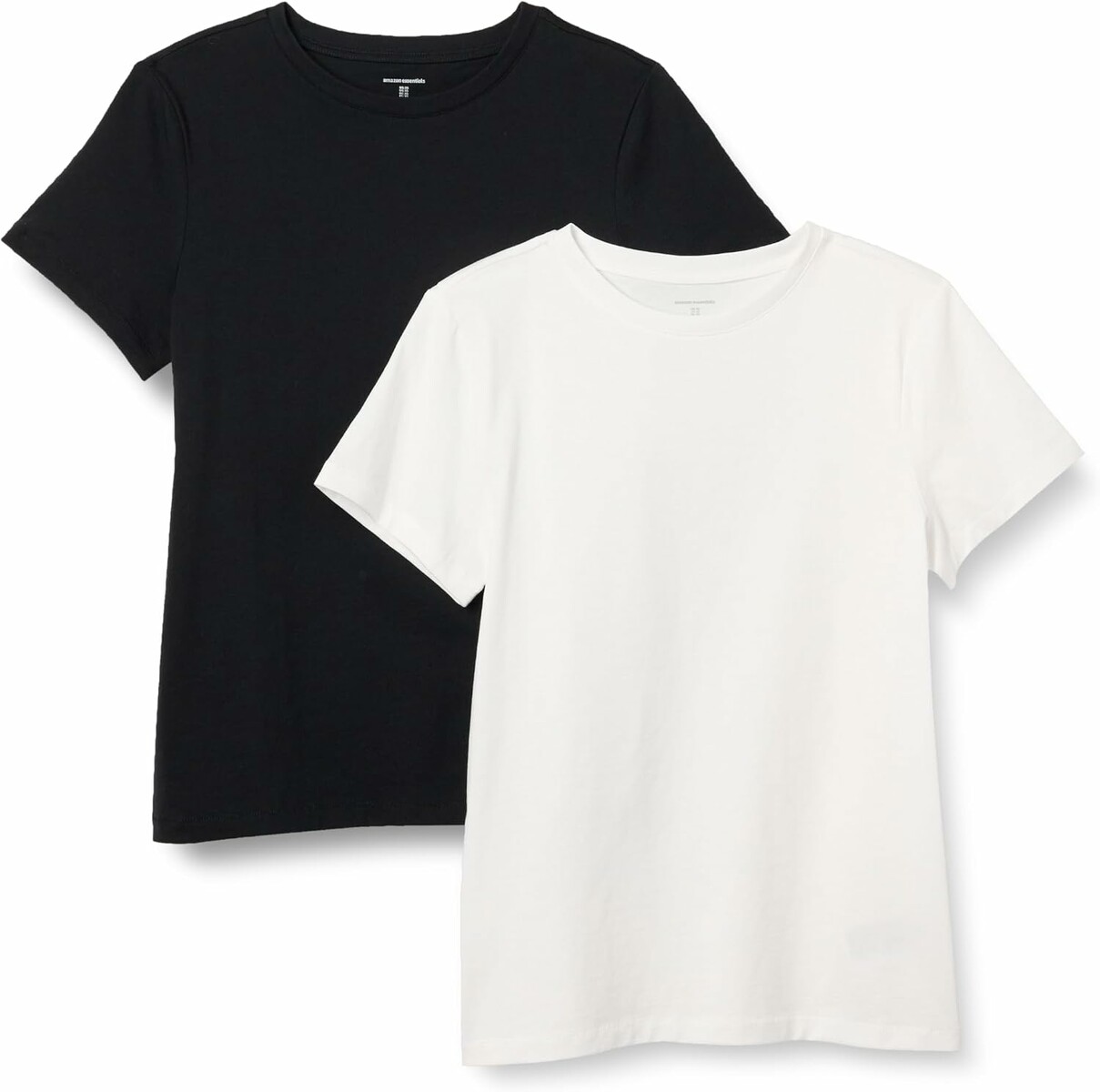 Amazon Essentials t-shirt damski bawełniany, okrągły dekolt, czarno-biały, M