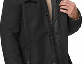 Indicode Brandon płaszcz męski wełniany, krótki, stójka, czarny, 3XL – zdjęcie 2