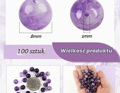 TOAOB Koraliki z naturalnego ametystu 8 mm – 100 szt. – zdjęcie 2