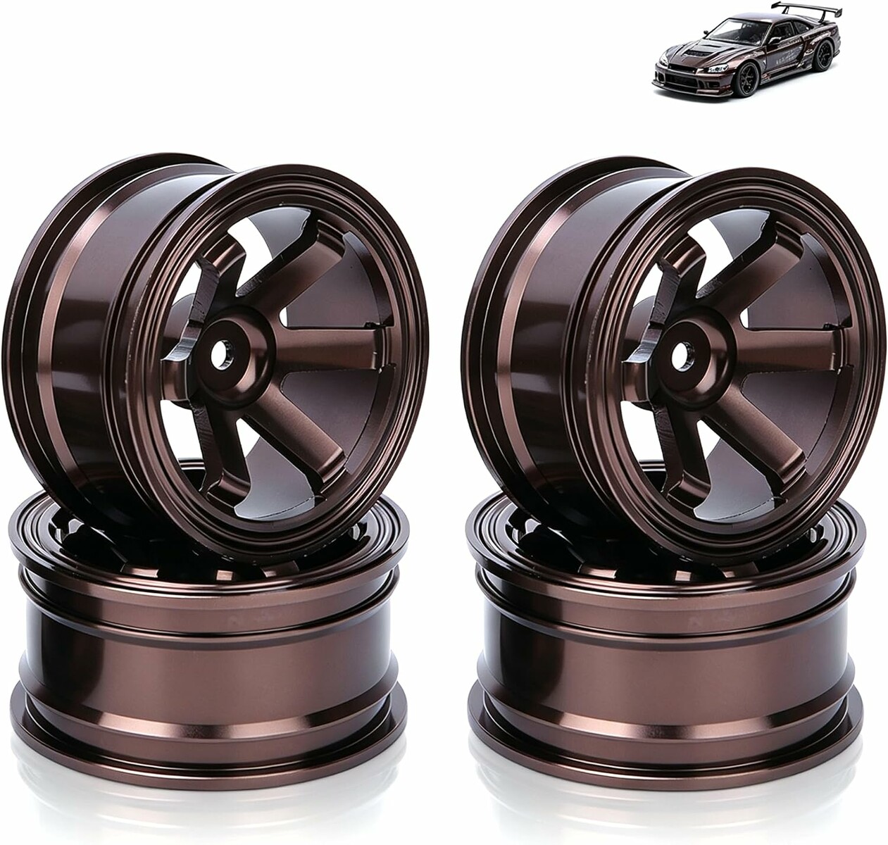 Agatige Piasty koła RC 12 mm aluminium – 4 szt. do modeli 1/10