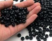 GMMA Koraliki plastikowe pony 6x9 mm – 1000 szt., czarne – zdjęcie 3