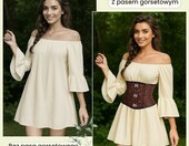 JasGood Gorset damski pod biustem – gotycki, czarny żakard – zdjęcie 4
