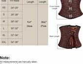 JasGood Gorset damski pod biustem – gotycki, czarny żakard – zdjęcie 5