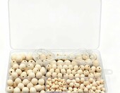 Joysuelly Koraliki naturalne drewniane 6-14 mm – 300 szt., z pudełkiem – zdjęcie 1