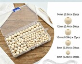 Joysuelly Koraliki naturalne drewniane 6-14 mm – 300 szt., z pudełkiem – zdjęcie 2