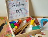 Creative Deco drewniane pudełko surowe 29x25x6,5 cm – do decoupage – zdjęcie 3