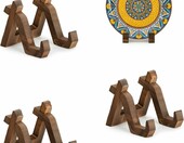 ANBOXIT drewniany stojak na talerze 10,2 cm 3 szt. – ekspozycja ozdób – zdjęcie 1