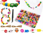 Kinesgsg koraliki drewniane 450 szt. – zestaw do biżuterii DIY – zdjęcie 1