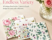 Ticeyubime serwetki do decoupage 80 szt. – wzory kwiatowe – zdjęcie 3