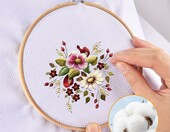 EXIN DECHEN Kanwa Aida 14 ct 150x100 cm - materiał do haftu krzyżykowego, biała – zdjęcie 3
