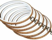 HAOTIAN-X Tamborki do haftu 20 cm imitacja drewna - zestaw 6 sztuk – zdjęcie 1