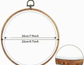 HAOTIAN-X Tamborki do haftu 20 cm imitacja drewna - zestaw 6 sztuk – zdjęcie 2
