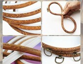 HAOTIAN-X Tamborki do haftu 20 cm imitacja drewna - zestaw 6 sztuk – zdjęcie 3