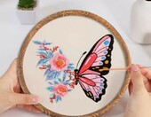 HAOTIAN-X Tamborki do haftu 20 cm imitacja drewna - zestaw 6 sztuk – zdjęcie 5