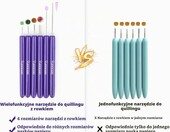 Igły do quillingu z nakładkami - zestaw 6 narzędzi szczelinowych – zdjęcie 3