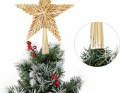 Gwiazda choinkowa ze słomy 25 cm - ozdoba świąteczna ręcznie robiona – zdjęcie 2