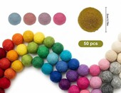 Kulki filcowe 100% wełny 2 cm - zestaw 50 sztuk, kolorowe – zdjęcie 2