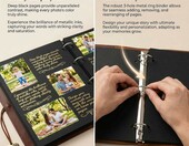 YILEEY album baza scrapbooking 28x21 cm, czarne strony, skóra ekologiczna – zdjęcie 3