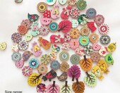 Fayemint 100 drewnianych guzików ozdoby do scrapbookingu – zdjęcie 4