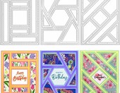 AFUNTA zestaw 3 metalowych wykrojników prostokątnych scrapbooking – zdjęcie 1