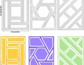 AFUNTA zestaw 3 metalowych wykrojników prostokątnych scrapbooking – zdjęcie 2