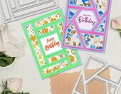 AFUNTA zestaw 3 metalowych wykrojników prostokątnych scrapbooking – zdjęcie 3