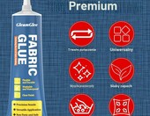GleamGlee klej do tkanin 2x50ml, przezroczysty, wodoodporny – zdjęcie 2