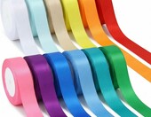 QWORK zestaw 12 satynowych wstążek 25mm x 12m do rękodzieła – zdjęcie 1