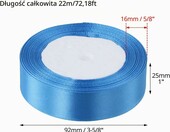 QWORK zestaw 12 satynowych wstążek 25mm x 12m do rękodzieła – zdjęcie 2