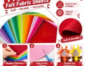 PickGenie zestaw 66 arkuszy filcu 20x30 cm z nićmi – zdjęcie 3