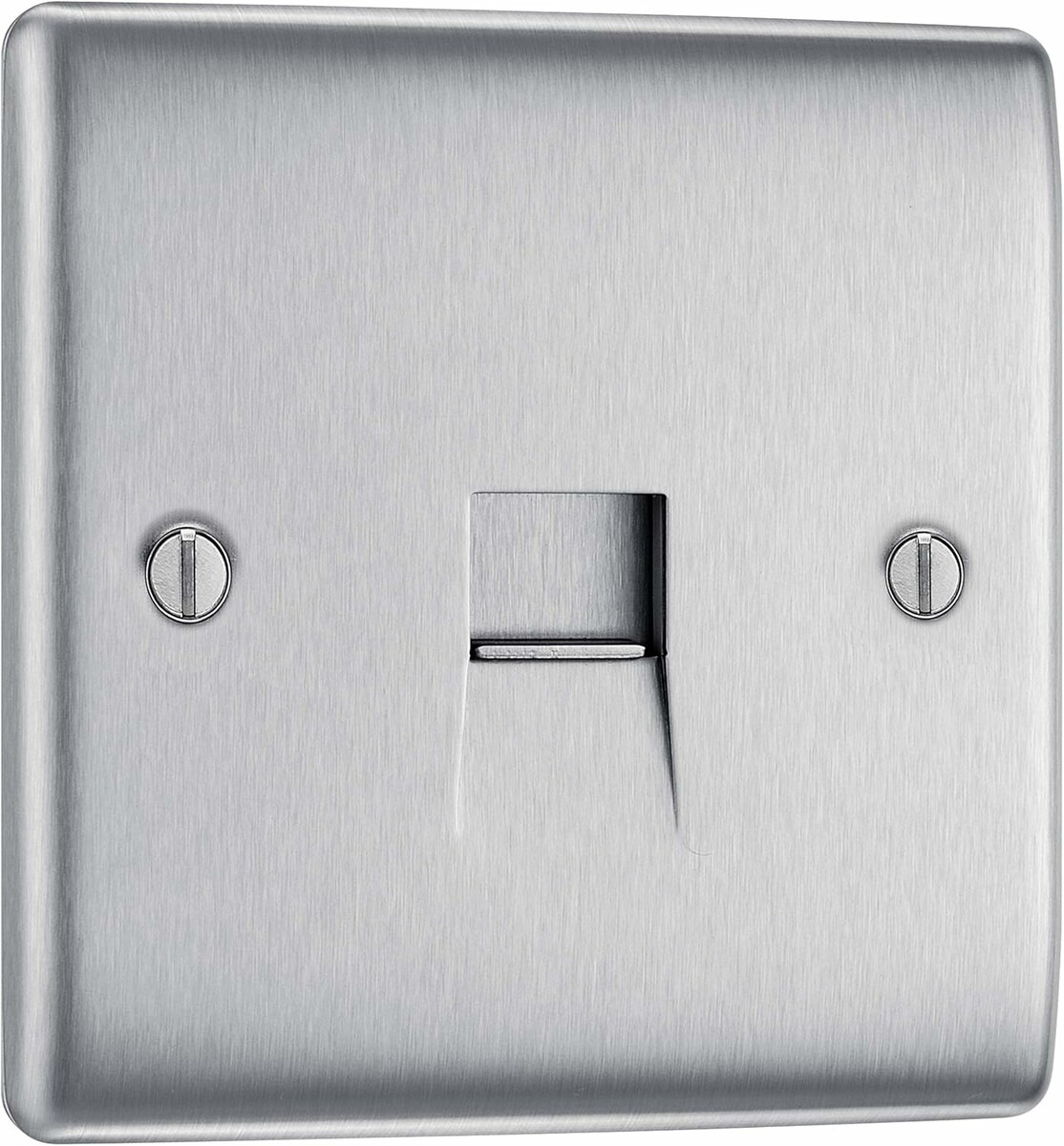BG Electrical – gniazdo telefoniczne RJ11, stal szczotkowana