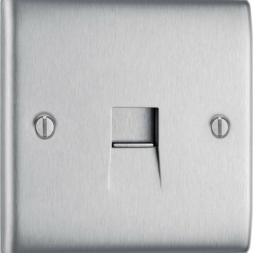 BG Electrical – gniazdo telefoniczne RJ11, stal szczotkowana