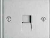 BG Electrical – gniazdo telefoniczne RJ11, stal szczotkowana – zdjęcie 1