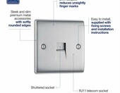 BG Electrical – gniazdo telefoniczne RJ11, stal szczotkowana – zdjęcie 3