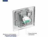 BG Electrical – gniazdo telefoniczne RJ11, stal szczotkowana – zdjęcie 4