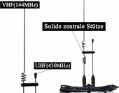 HYS MS10 – antena krótkofalarska VHF/UHF 2m/70cm z podstawą magnetyczną – zdjęcie 2