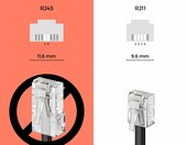 deleyCON – kabel telefoniczny RJ11 40 m, przewód do telefonu stacjonarnego – zdjęcie 2