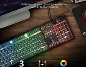 Trust GXT 835 Azor - klawiatura przewodowa dla graczy, podswietlenie RGB, czarna – zdjęcie 2