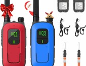 Radioddity PR-T3 - para krotkofalowek PMR446 z latarka, czerwono-niebieskie – zdjęcie 1