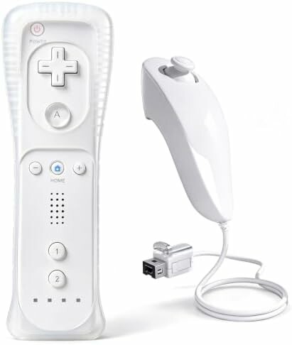 TechKen - pilot Wii Remote z Nunchuck, bialy