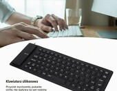 Topiky - skladana silikonowa klawiatura przewodowa USB, czarna – zdjęcie 2
