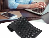 Topiky - skladana silikonowa klawiatura przewodowa USB, czarna – zdjęcie 4
